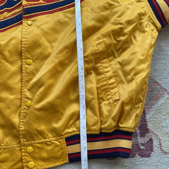 Vintage 90s Karl Kani Satin Jacket XXL Yellow Baseball Varsity Rap Hip Hop 2XL - Picture 10 of 11